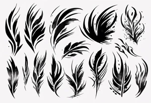 A lot of Brush stroke lines tattoo idea
