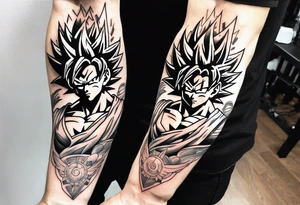 Tattoo on arm with goku with wings tattoo idea