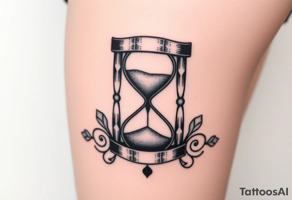 Wooden hourglass tattoo idea