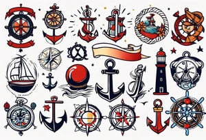 traditional sailor tattoo ideas for full arm tattoo idea