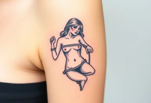 Naked Woman in restraints tattoo idea