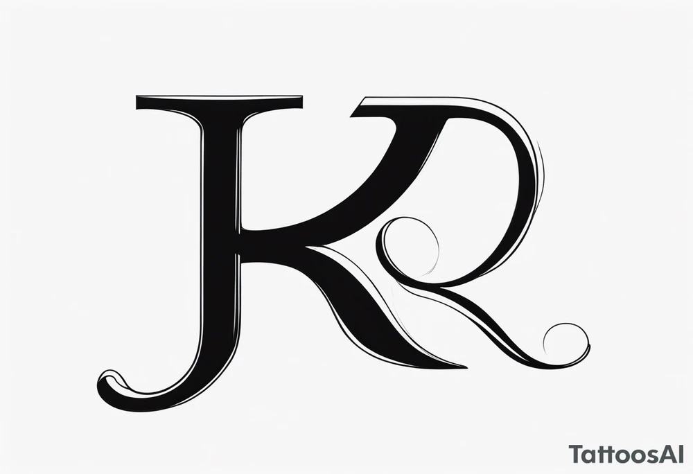 Letter J and letter R close together tattoo idea