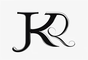 Letter J and letter R close together tattoo idea