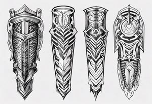 Leg armor tattoo idea