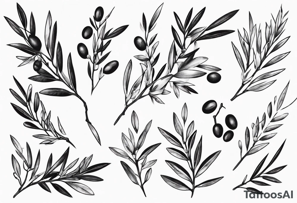 olive branches tattoo idea