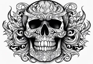 Skull flames tattoo idea