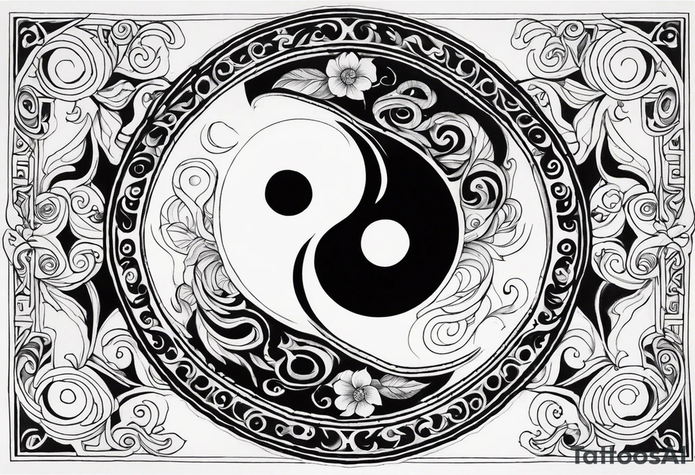Powerful majestic ying Yang tattoo idea