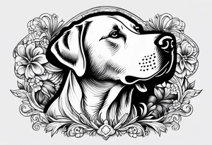 Labrador blanco feliz tattoo idea