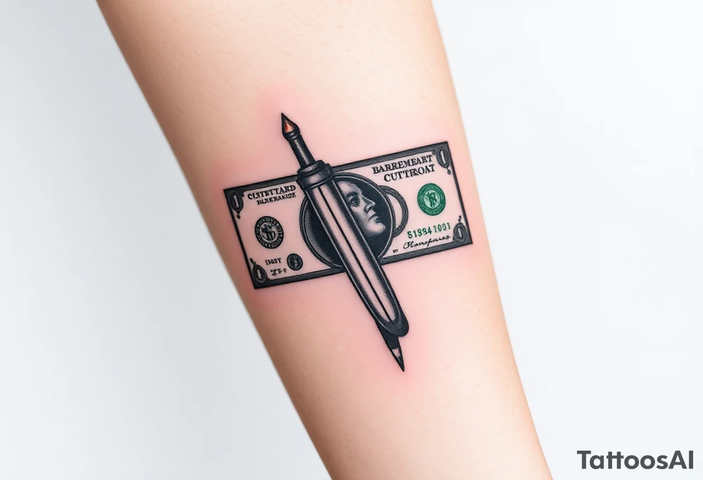 Barber cutthroat money tattoo idea
