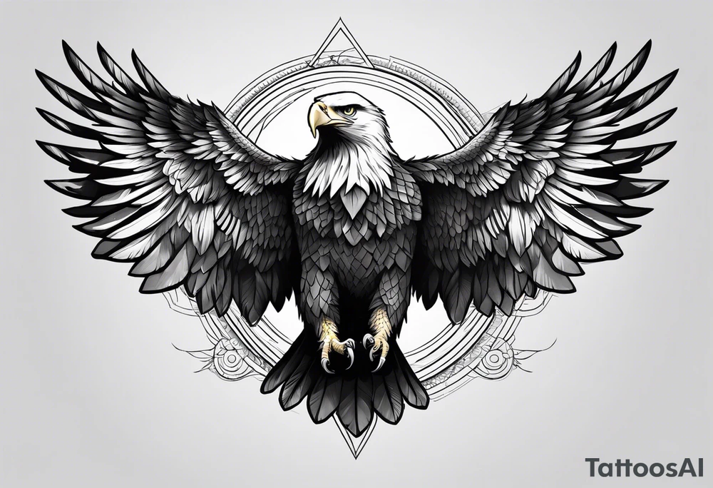 eagle with wings fully extended tattoo idea