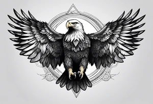 eagle with wings fully extended tattoo idea