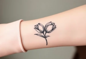 two intertwined tulips with stem tattoo idea