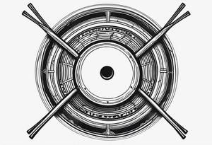 Simple drumhead and sticks tattoo idea