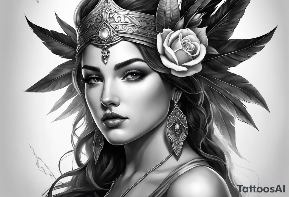 the goddess of vengeance tattoo idea