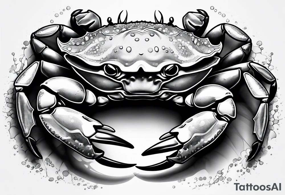 Crabs en blanco en negro con numero 69 tattoo idea