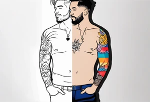 Gay men outline tattoo idea