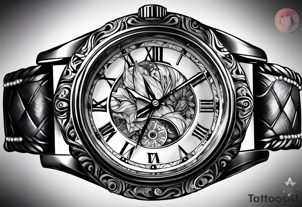 Date watch tattoo idea