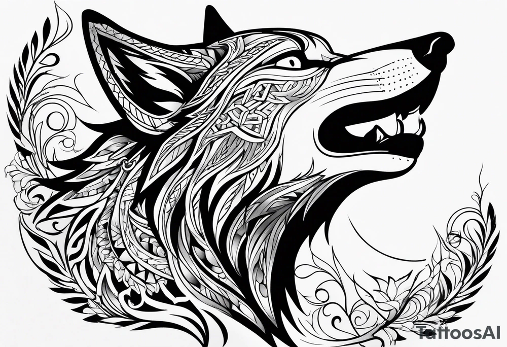 Slavic wolf tattoo idea