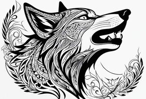 Slavic wolf tattoo idea