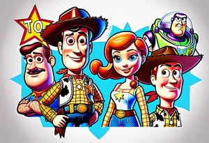 toy story portrait characters tattoo idea