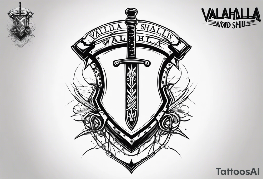 Valhalla
sword shield barbed  wire tattoo idea