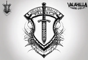 Valhalla
sword shield barbed  wire tattoo idea