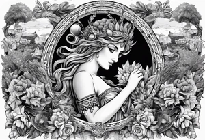 greek mythology collage tattoo idea