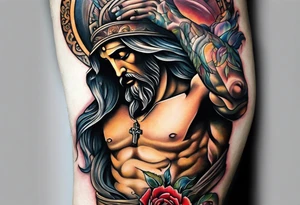beggar reaching for Jesus Christ tattoo idea