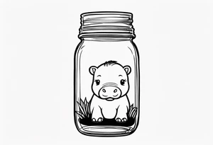 Baby hippo Mason jar tattoo idea