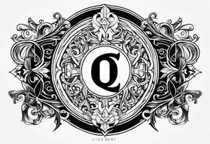 Greek Capital Letter Omega symbol black magic style tattoo idea