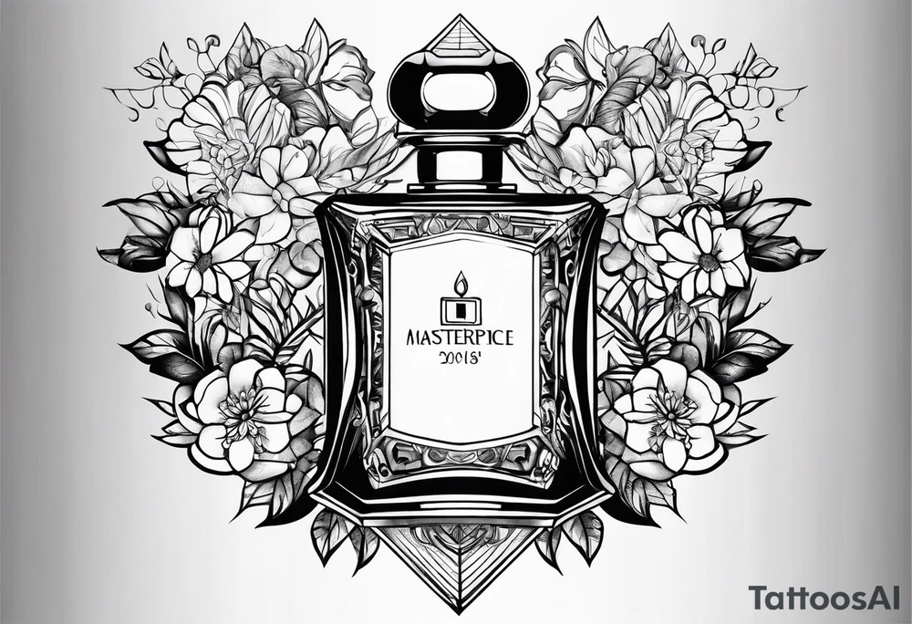 A perfume bottle tattoo idea