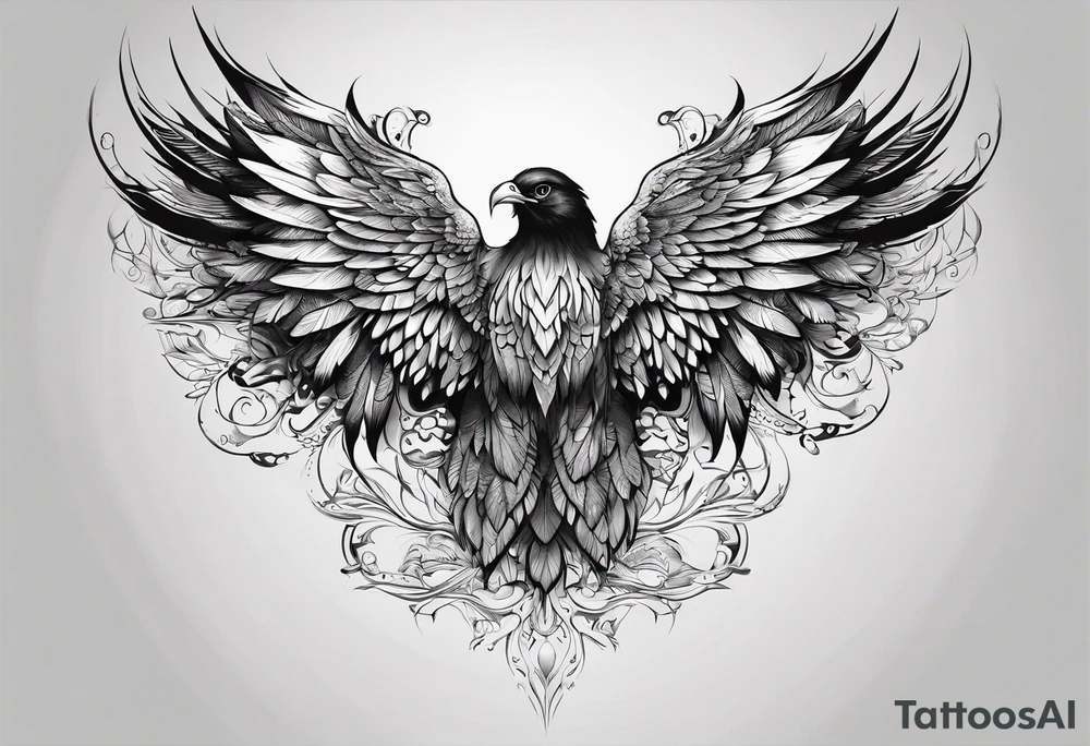 Wings on back tattoo idea