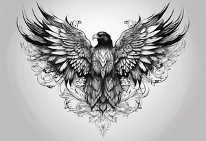 Wings on back tattoo idea