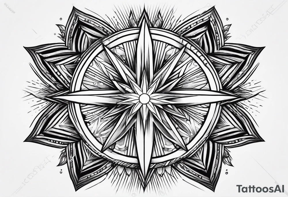 star rays tattoo idea