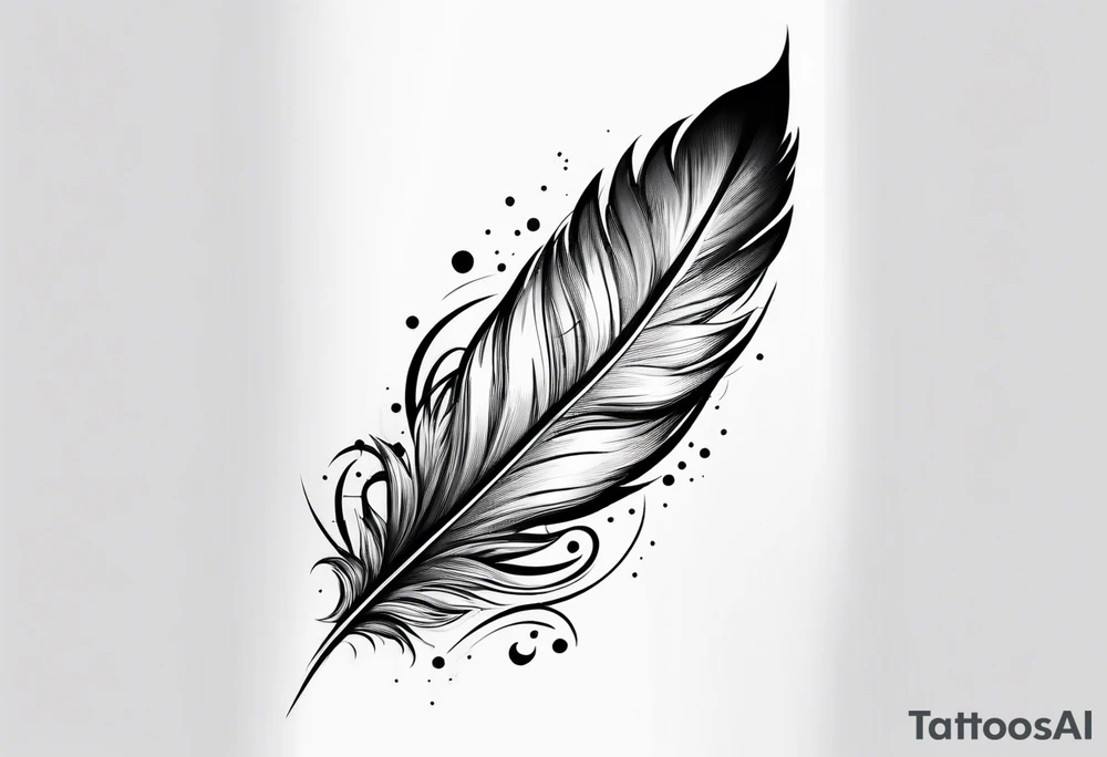 braided arm band with feathers haning off it tattoo idea