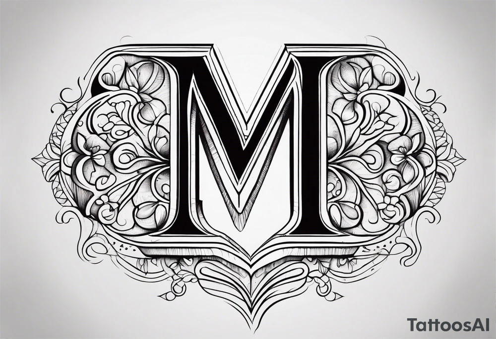Create a Fine Line tattoo made out of three letter M’s and very pretty tattoo idea