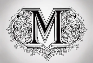 Create a Fine Line tattoo made out of three letter M’s and very pretty tattoo idea