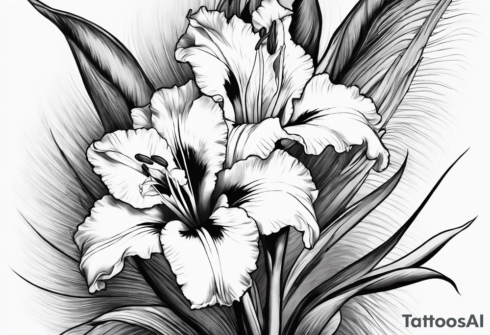 Gladiolus with an angel reaching down tattoo idea Gladiolus with an angel reaching down tattoo idea