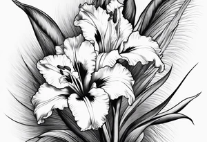 Gladiolus with an angel reaching down tattoo idea