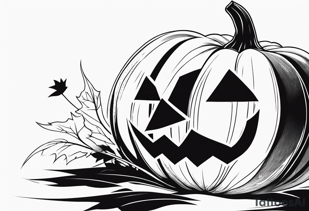 Pumpkin masculine tattoo idea