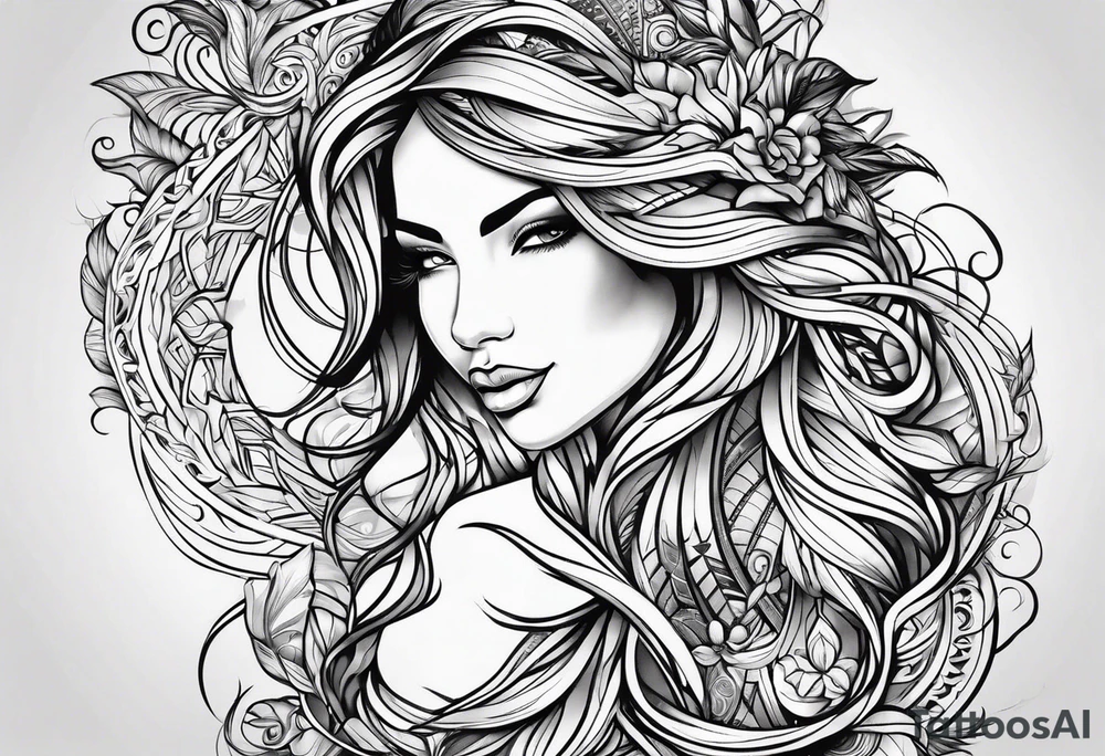 curved lines tattoo idea