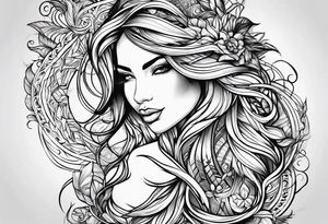 curved lines tattoo idea