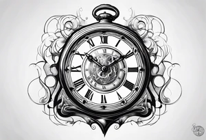The Dali artist melting clock in a geometric style tattoo idea