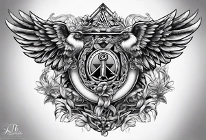 Masonic staff of caduceus tattoo idea