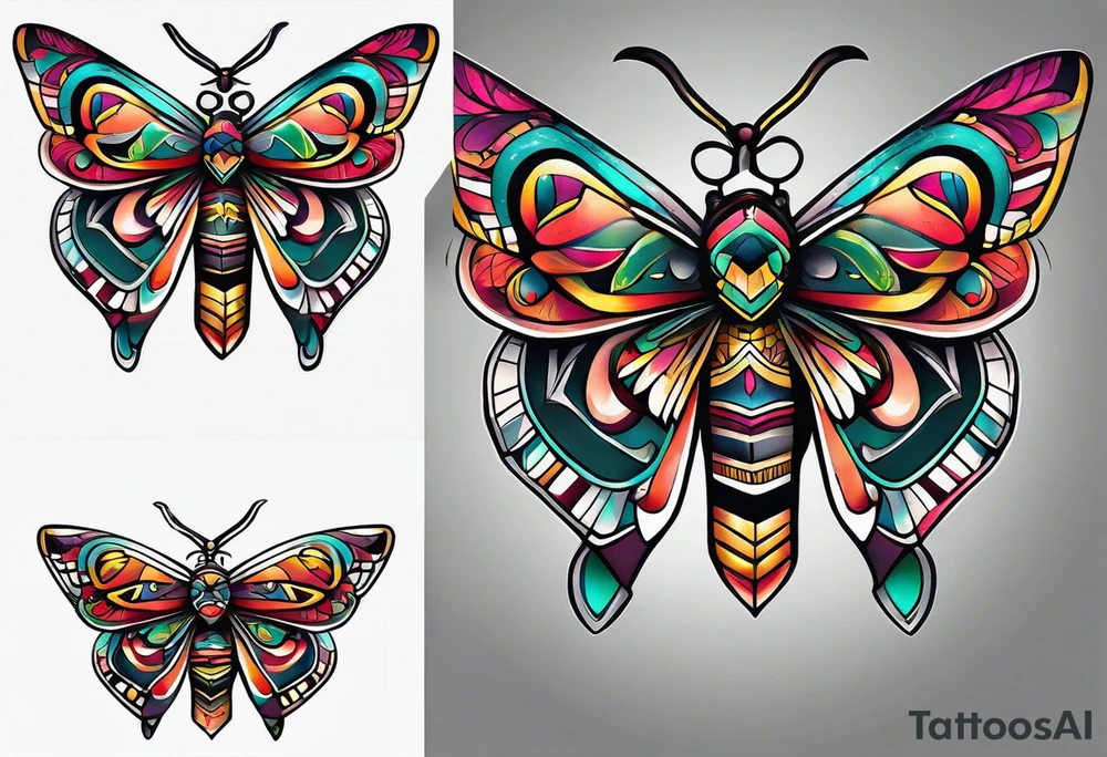 Modern Mexican Moth tattoo idea