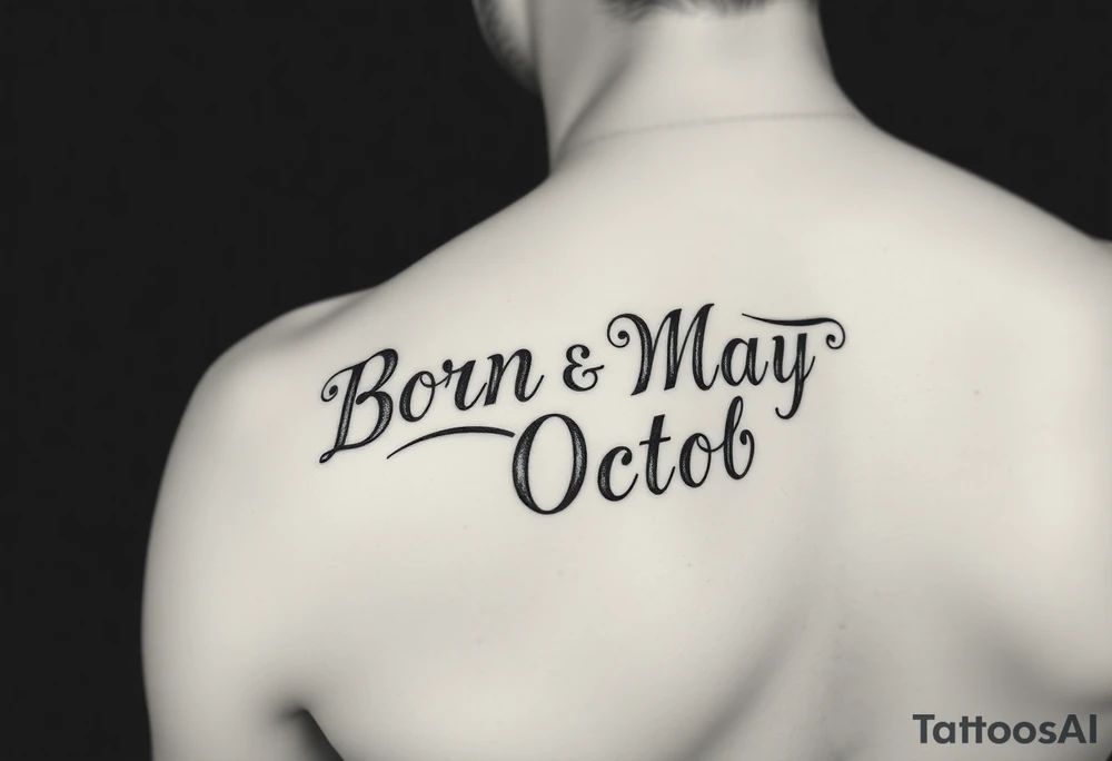 Kody n Whitney lettering and designs
Born may and October tattoo idea