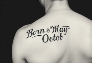 Kody n Whitney lettering and designs
Born may and October tattoo idea