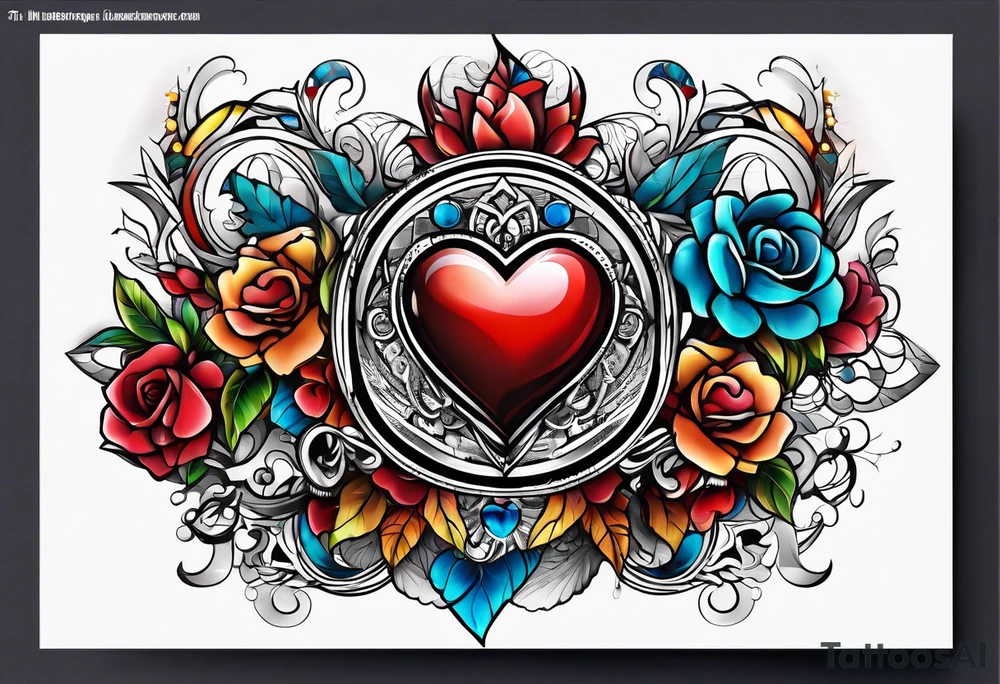 AI Tech heart and mind tattoo idea