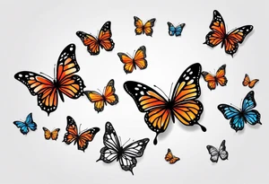 tiny butterflies trailing tattoo idea