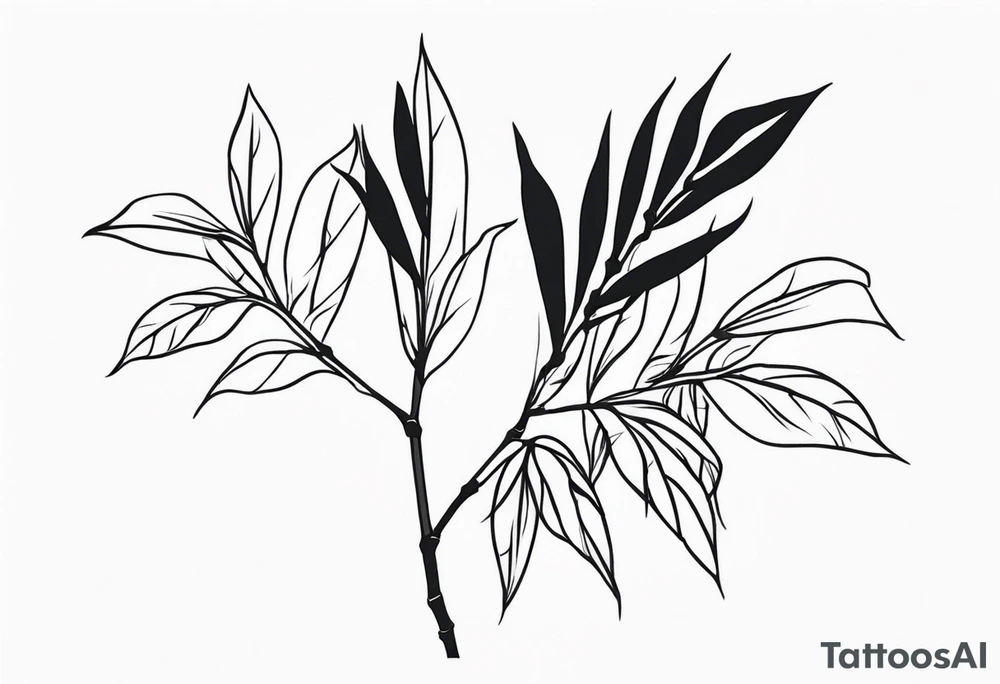 bamboo branch, monsteria leaf, bouganvillea tattoo idea